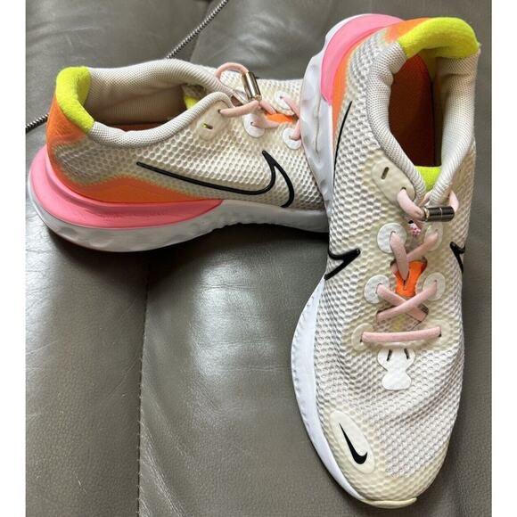 Nike Other - SHOES Nike White Yellow Orange And Pink Renew Running Shoes Size 5.5Y